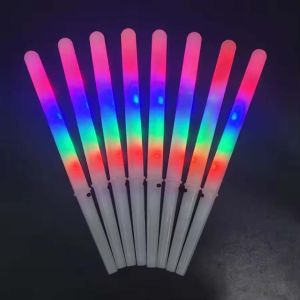 10/20/50PCS Colorful Flashing LED Glow Sticks Cotton Candy Cones Reusable Glowing Marshmallows Sticks LED Light Tubes Party Prop