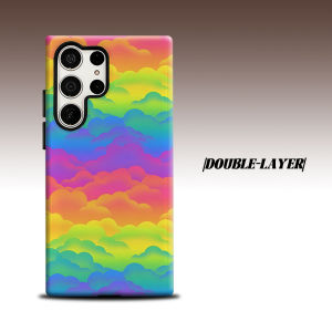 Rainbow Cloud For Samsung Galaxy S26 S25 S24 A56 A36 Dual Layer Luxury Fashion Full Lens Protective Case