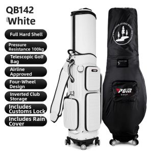 PGM GOLF | Hard Shell Telescopic Golf Bag With Wheels TSA Lock
