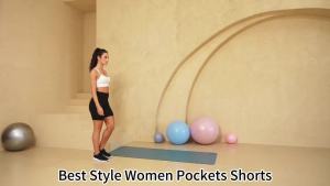 2 Pack Women Athletic Shorts with Pockets.5 Inch High Waisted Biker Super Soft Tummy Control No See Through