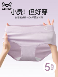 Antibacterial Pure Cotton Triangle Panties Womens Comfortable Breathable Extended Crotch Underwear Purple Short Shorts