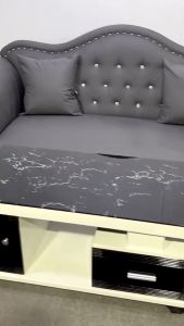 Combo sofa da truyền thống dài 1m70 gray clolor bò - sofa da simili làm màu theo đòi hỏi (chưa kèm bàn)
