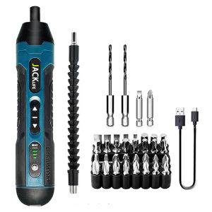 JANGKLIFE cordless electric screwdriver rechargeable 1300mah lithium battery mini drill 3.6V power tool set for home repair