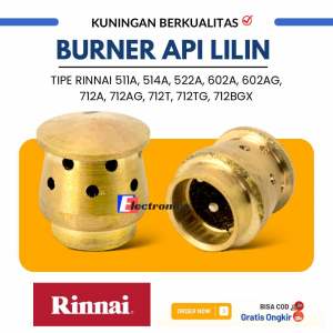 Burner Api Lilin Kuningan Kompor Gas Rinnai Model Baru / Api Lilin Kecil Kompor Rinnai / Sparepart Aksesoris Kompor Gas