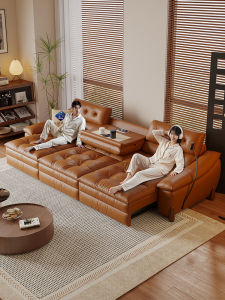 MEIZHAISHENGHUO | Motorized Multifunctional Leather Sofa Bed