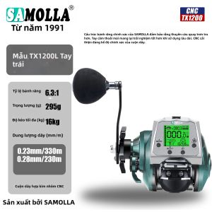 Máy Câu Cá Điện Tử Cỡ Lớn SAMOLLA Sạc USB Có Màn Hình Hiển Thị Lớn Dùng Cho Câu Cá Trên Biển - Đồng Hồ Đo Nhiệt Độ & Áp Suất Không Khí