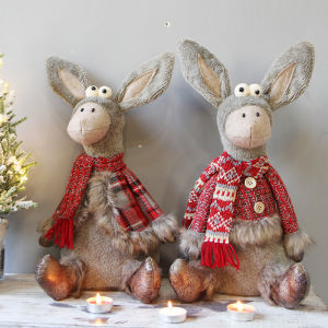 Creative Christmas Decorations Adorable Desktop Ornaments Donkey And Reindeer Dolls Props Festive Supplies R.L.R.Ti Brand