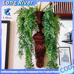 Greenbox Vivid Artificial Green Plant Home Garden Decoration Wall Hanging Fake Vines Gift Artificial Hanging Leaves Arrangement Fern Tropical Plants Succulents Hanging Plants