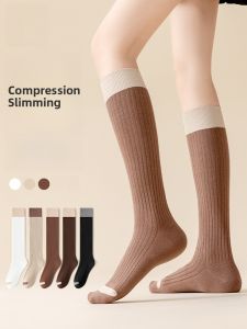 MiiOW | Womens Autumn Winter High Waist Long Tube Socks Thin Splicing Leggings Boots Black Thickened Warm Cotton Polyester Spandex