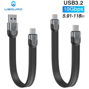 UGOURD USB A to Type C 10Gbps Cable USB C to C USB3.1/3.2 Gen2 Sync Charge Data Cable For SSD Hard Disk Hub 0.15m - 3m Flat Soft