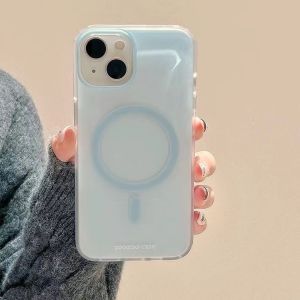 INS Pure Color Macaron for Apple 15promax Phone Case Iphone15 New Arrival Minimalist 14promax Fancy Magnetic Case 14/13 Female Frosted 12 Drop-Resistant Protective Case 13pro