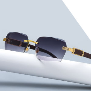 Rectangle Rimless Women Sunglasses Trendy Wooden Frame Sun Glasses Fashion Outdoor Wedding Photography Accessory Eyeglasses