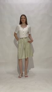 MINEOLA Safari Beige Chic Cotton Pants
