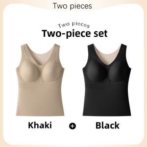 MiiOW | Thickened Wool Silk Fleece Lined Warm Vest Womens Underwear With Chest Pad Autumn Winter Inner Wear New 2025 MiiOW Cat Person