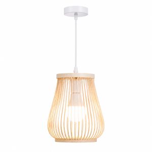 JOYINLED Chinese Style Bamboo Pendant Lamp Handmade Rattan Wicker Chandelier E27 Ceiling Light for Living Room Bedroom Decor
