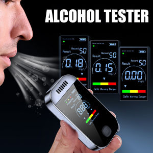 เครื่องวัดปริมาณแอลกอฮอล์ในรถยนต์แบบพกพาที่มีเซ็นเซอร์ความไวสูง10วินาทีตรวจจับได้อย่างรวดเร็วช่วง0.000-0.199% เครื่องทดสอบแอลกอฮอล์แบบชาร์จไฟได้