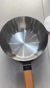 Chảo Quánh Inox loại dày đặt biệt xài cho bếp từ cán cầm bằng gỗ