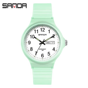 SANDA 6060 New Top Brand Ladies Watch Fashion Simple Style Waterproof Electronic Ladies Watch Black Casual Watch for Girls