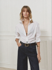 MO&Co. | High-Count Cotton Tapered Shirt with Sling