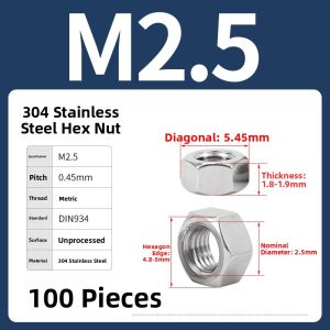 POWER&STRONG | Stainless Steel Hex Nuts and Hex Cap Screws M2-M30