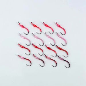 Bimoo 6/8pcs #13 Luminous Epoxy Squirmy Wormy Fly Latex Earth Worm Lures Artificial Insect Bait For Trout Panfish Fishing Lures