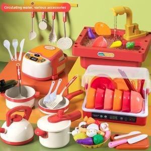 JIFANPAUL | Mini Kitchen Playset with Dishwashing Station and Accessories for Girls 2-3 Years Old