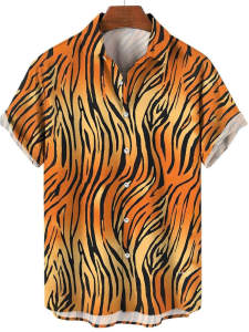 Áo Sơ Mi Nam Tay Ngắn in Họa Tiết Cổ Polo Thường Ngày Mùa Hè Dáng Rộng Thoải Mái Cho Thanh Thiếu Niên