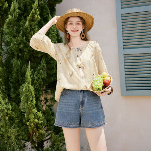 XIANGYING | Loose French Embroidery Ladies Blouse