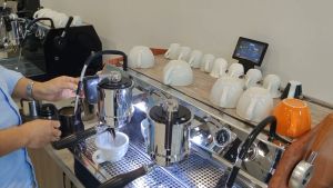 Koryaiko Milesto Frey EM-100 LCD Screen Commercial Espresso Machine 9Bar Rotary Pump Three Boiler