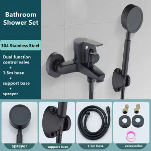 ฝักบัวอาบน้ำสีดำด้านอ่างอาบน้ำก๊อกน้ำน้ำร้อนเย็นก๊อกผสมห้องน้ำเหล็กสแตนเลสฝักบัวอาบน้ำเครื่องผสมก๊อกน้ำฝักบัวก๊อกผสม S