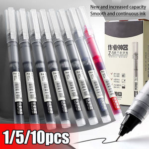 ปากกาน้ำลูกลื่นตรงขนาด0.5มม 10PCS สำหรับเครื่องเขียนสำนักงานโรงเรียน คุณภาพเรียบเนียน ที่ปริมาณใหญ่
