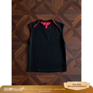 ZHUOCAN | Black Contrast V-neck Fitness T-shirt for Male Teens