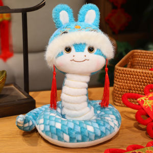2025 Snake Year Elegant Snake Ornament Plush Toy Spring Festival Small Snake Soft Stuffed Doll Chinese Style Decorative Piece