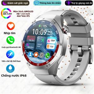 Đồng Hồ Thông Minh GT5 Pro GPS Theo Dõi Chuyển Động Dành Cho Nam Màn Hình AMOLED Gọi Bluetooth Đo Nhịp Tim Chống Nước Tương Thích Với Android & iOS