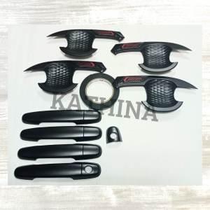 Paket Outer Handle Cover Pintu Mobil  Fortuner Lama 2004-2015 Hitam Doff
