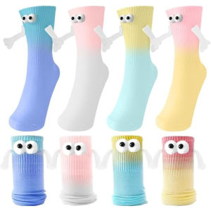 ถุงเท้าแม่เหล็กคู่รัก ลายการ์ตูนสีสันสดใส สำหรับผู้หญิง ผู้ชาย ของขวัญวาเลนไทน์สุดแปลกใหม่ สำหรับคู่รัก เพื่อน ฉลองครบรอบ