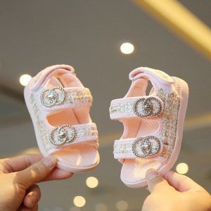 Giày sandanl Vải Dạ màu hồng dễ thương cho bé gái