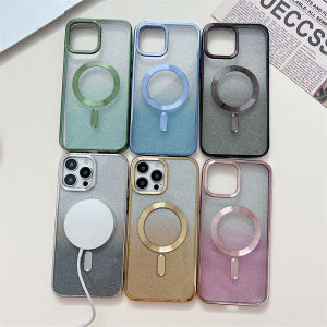 Glitter Case for iPhone 11 12 13 Pro Max Compatible with MagSafe Clear Cute Bling Sparkle for Women and Girls Shiny Shockproof Magnetic Sparkly Phone Cover