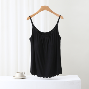 Summer Thin Modal One-Piece Loose Camisole with Chest Pad Womens Home Pajamas plus Size Sleeveless Top
