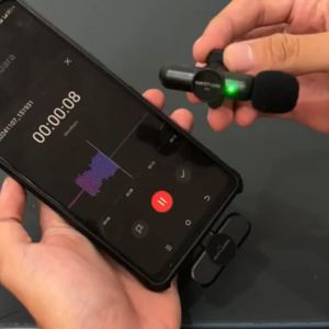 TOP PRODUK Taffstudio Mic Clip On Suara Jernih Wireless Lavalier 2 Mic 2.4GHz USB Type C - G10