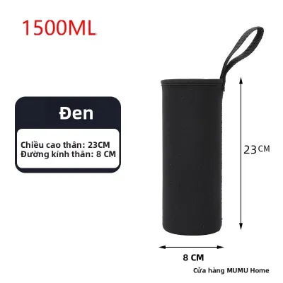 Túi Đựng Bình Nước Cách Nhiệt - Túi Đựng Màu Đen Cho Bình Thể Thao 750ML/1000ML/1500ML Hộp Đựng Cốc Đựng Bình Nước Bằng Vải Để Vận Chuyển Dễ Dàng