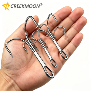 4X 50Pcs Big Treble Fishing Hooks High carbon Steel Shark Tuna Jig Triple Anchor Fishhooks Saltwater Barbed hook Strong 4/0-10/0