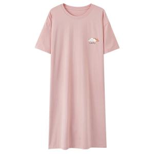 Miiow | Cat Woman Pure Cotton Summer Sleep Dress Womens Casual Wearable Nightgown With Chest Pad Cool Feeling Mid-Length Dress