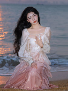 Gradual Mermaid Girl Strapless Skirt Set Womens Chiffon Spring Summer New High-End Feeling Street Style Two-Piece Set