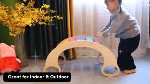 Rainbow Arch Rocker | Waldorf Wooden Rocking Play Balance Board Montessori Kid Climbing Papan Imbangan