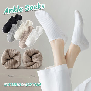 B.F. Ladies Socks Cotton Japanese Style Plain Color Breathable and Comfortable Ankle Socks