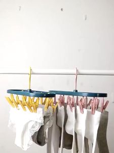 Móc phơi tất vớ tã lót gấp gọn 12 kẹp chắc chắn cho cả gia đình tiện lợi DN017