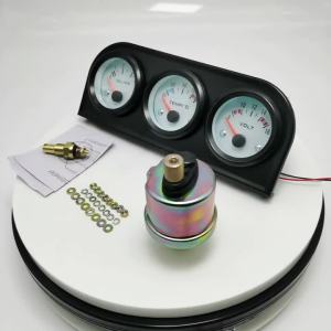 RYSJM | Universal 52mm Triple Gauge Kit 3‑in‑1 Water Temperature Oil Pressure Volt Gauge 12V Car Meter with Sensors & Water Temp Adapter