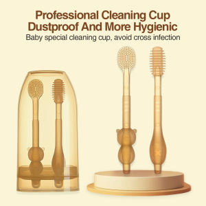 Dr.Isla Sikat gigi lidah bayi silikon 2 in 1 kemasan kotak baby toothbrush Pembersih Mulut Bayi Sikat Gigi Anak Silikon 360 ° Bahan Silikon Sikat Gigi Anak Bentuk Silikon Training Toothbrush Tooth Brush Baby BY11 sikat gigi bayi silikon sikat lidah bayi