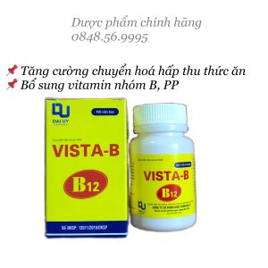 VISTA-B12 hộp 100 viên - Bổ sung vitamin nhóm B tăng cường chuyển hoá hấp thu thức ăn hỗ trợ phục hồi sức khoẻ